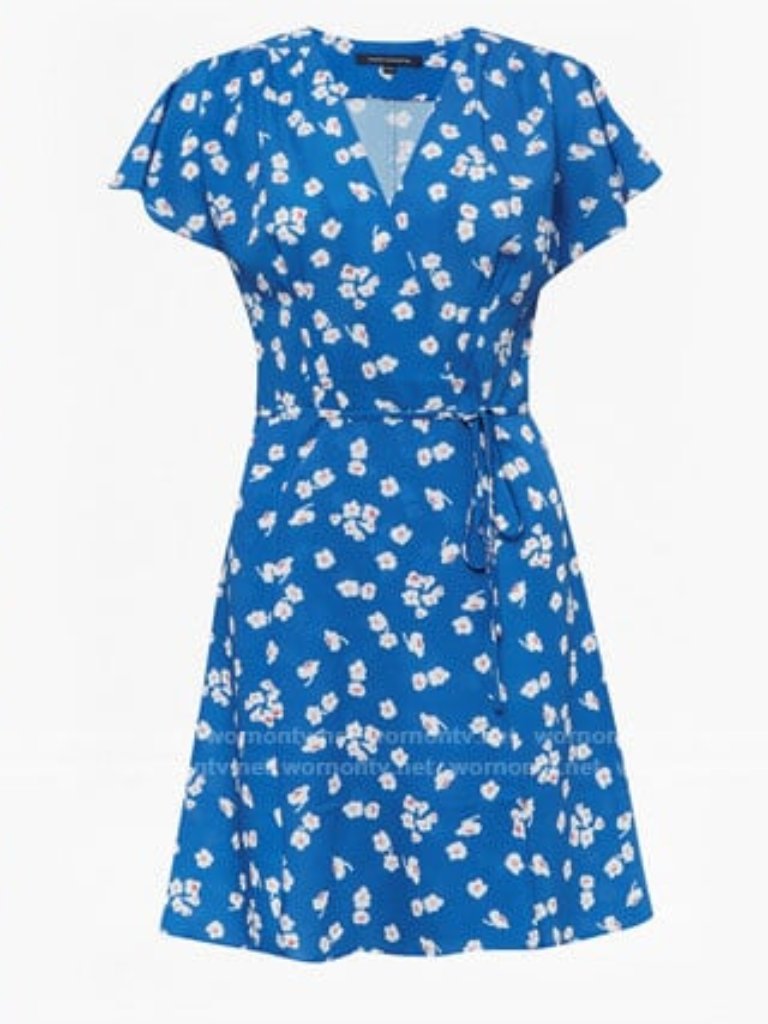French Connection Crepe Floral Wrap Dress, Size 6